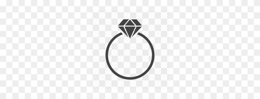 260x260 Engagement Ring Clip Art Clipart - Diamond Black And White Clipart