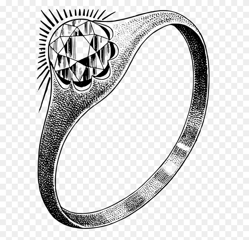 589x750 Engagement Ring Engagement Ring Marriage Computer Icons Free - Ring Black And White Clipart