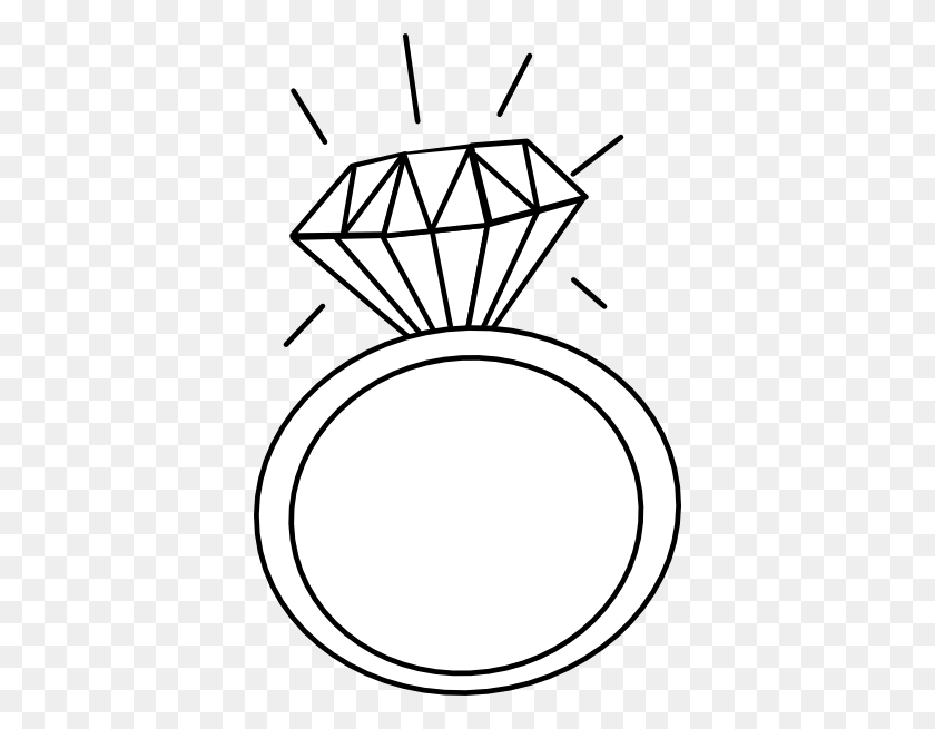 Cartoon Engagement Ring Outline - Carton