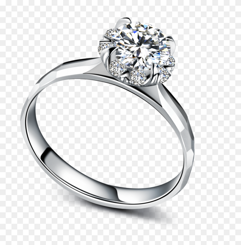 1112x1132 Engagement Ring Proposal - Halo Ring PNG