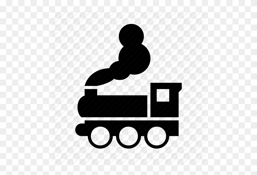 512x512 Engine, Locomotive, Puffer, Rail, Railroad, Railway, Tran - Train Icon PNG