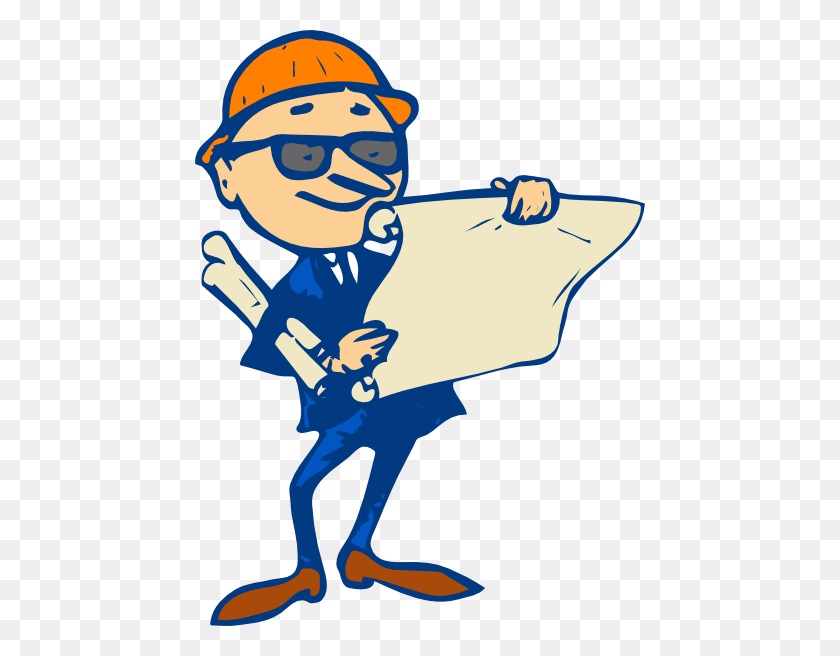 450x596 Engineer With Plans Clip Art - Action Plan Clipart