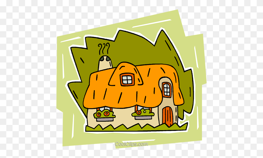 480x446 English Cottage Royalty Free Vector Clip Art Illustration - Cottage PNG