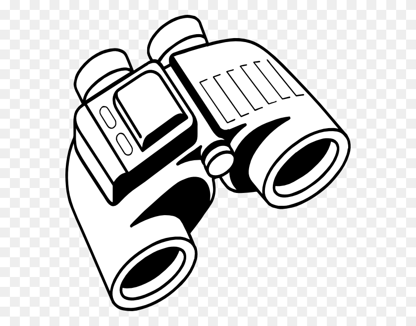 576x599 Enlarged Binoculars Clip Art - Binoculars Clipart Black And White
