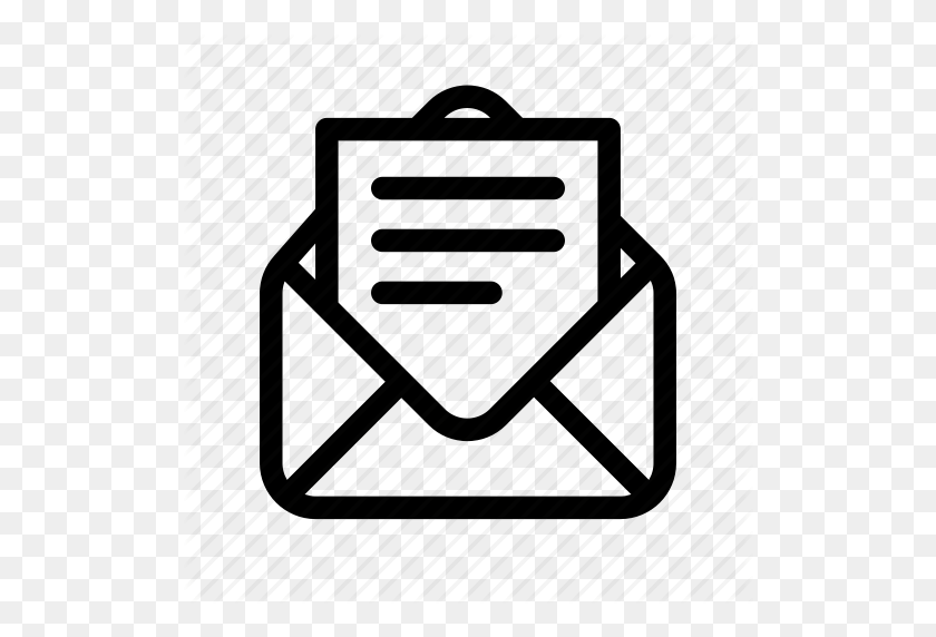 512x512 Envelope Outline - Envelope Clipart Black And White