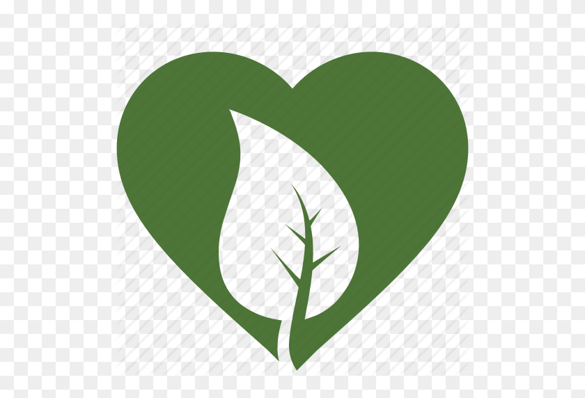 512x512 Environnement, Green, Heart, Leaf, Leaves, Love, Nature Icon - Green Heart PNG