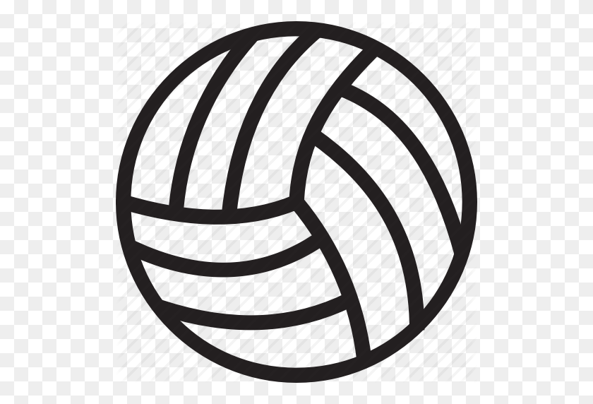 512x512 Equipment, Sport Team, Sports, Team, Volleyball Icon - Volleyball Outline Clipart