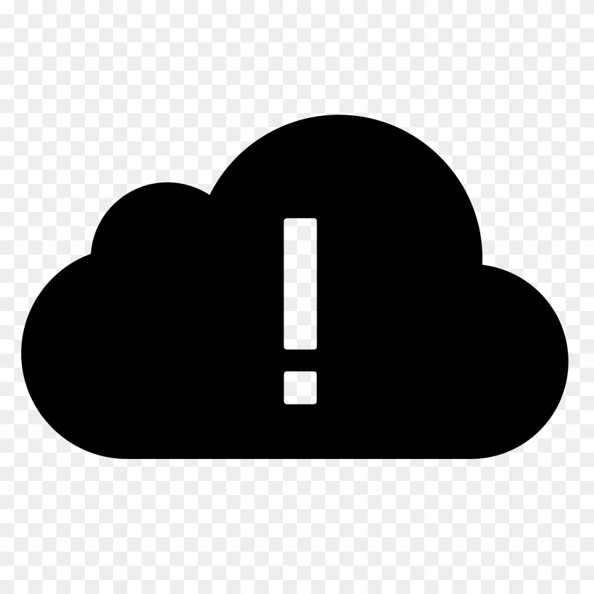 1600x1600 Error Cloud Filled Icon - Black Cloud PNG