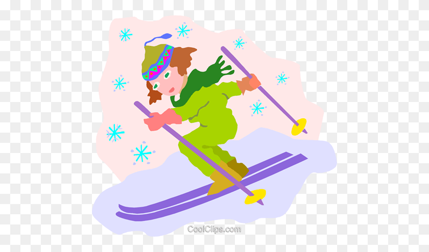 480x434 Esquiar Livre De Direitos Vetores Clipart - Esquiar Clipart