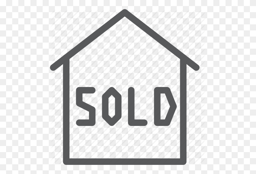 512x512 Estate, Home, House, Purchased, Real, Sign, Sold Icon - Sold PNG