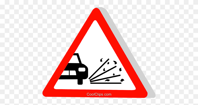480x386 Eu Traffic Sign, Loose Gravel Royalty Free Vector Clip Art - Gravel Clipart
