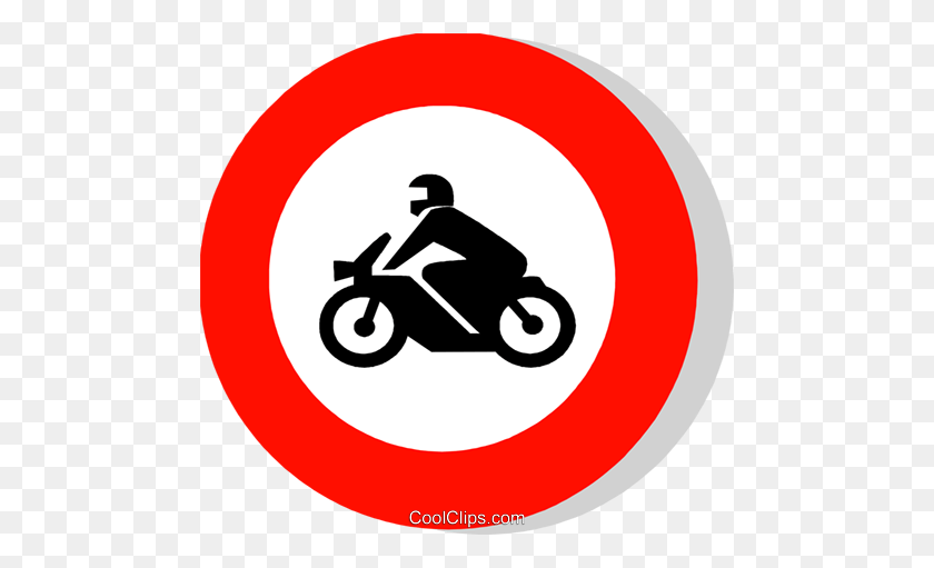 480x451 Señal De Tráfico De La Ue, Motocicletas Prohibidas Royalty Free Vector Clip - Rueda De Motocicleta Clipart