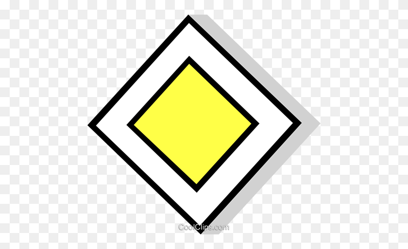 480x453 Дорожный Знак Ес, Приоритетная Дорога Клипарт В Векторе - Приоритетный Клипарт