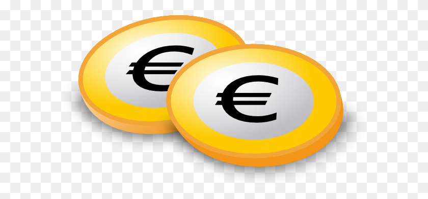600x332 Euro Coins Clip Arts Download - Gold Coin Clipart