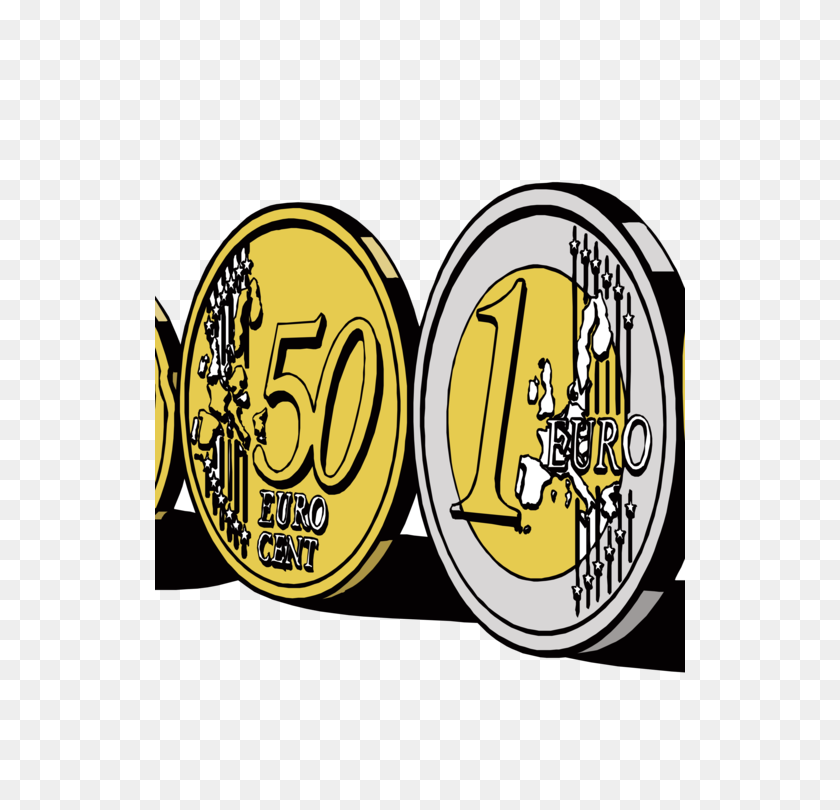 530x750 Монеты Евро Знак Евро Монета Евро - 50 Центов Клипарт
