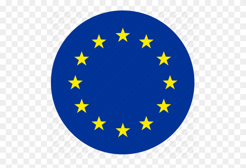 512x512 Евро, Европа, Флаг, Круглый, Значок Звезды - Округлая Звезда Png