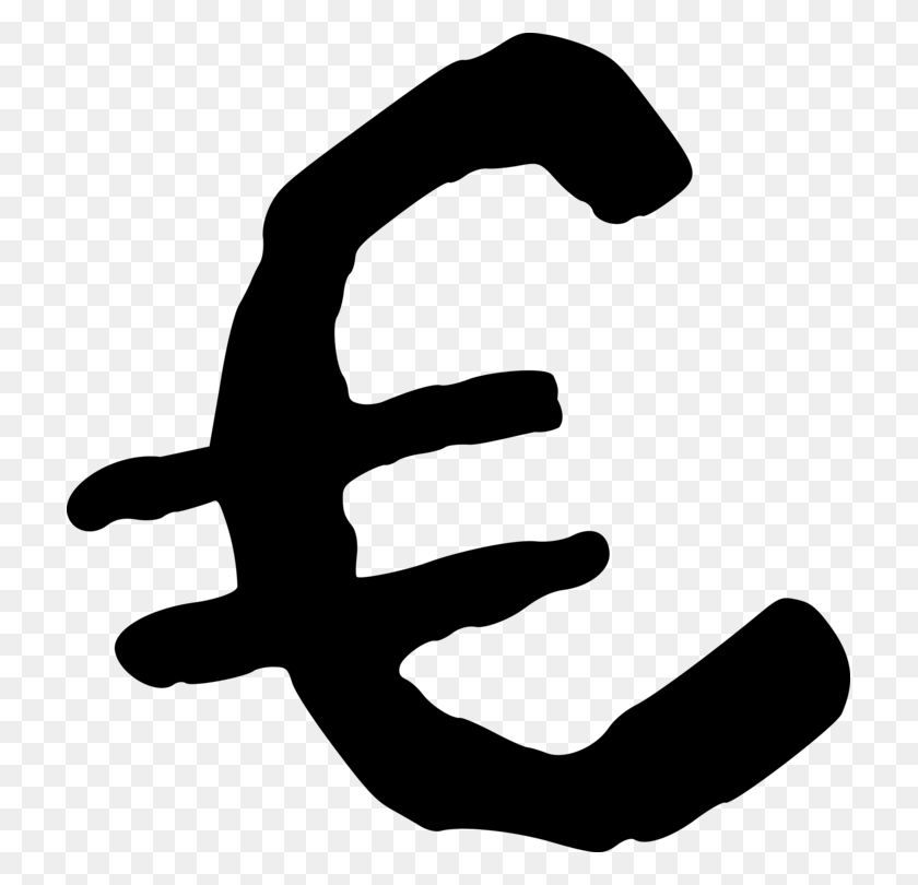 717x750 Euro Sign Currency Thumb Silhouette - Euro Clipart
