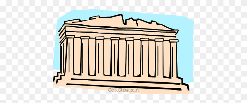 480x290 Европейская Архитектура Роялти Бесплатно Векторные Иллюстрации - Греческий Храм Клипарт
