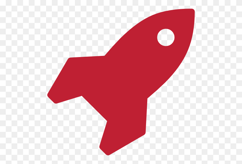 512x512 Eve Small Rocket Ship Silhouette Red - Rocketship PNG