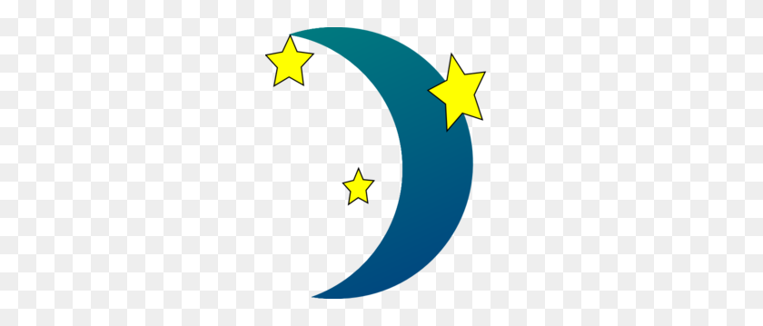 255x299 Evening Clipart Crescent Moon - Half Moon Clipart