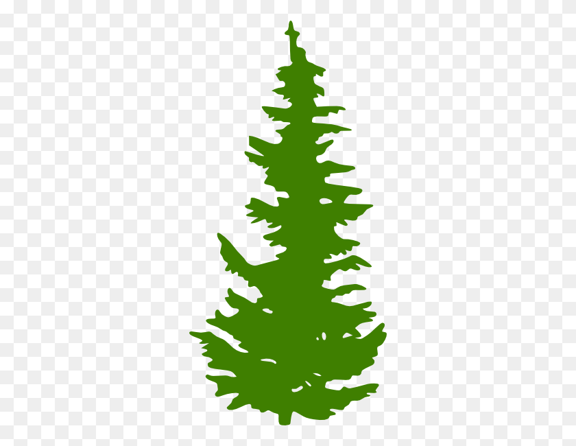 288x590 Evergreen Tree Clip Art - Pine Tree Clipart PNG