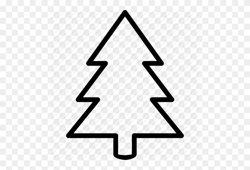 512x512 Evergreen Tree Outline Gallery Images - Evergreen Tree Clipart Black And White