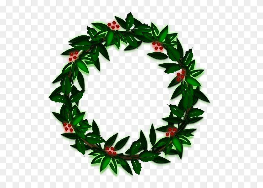 600x540 Evergreen Wreath Cliparts - Wreath PNG