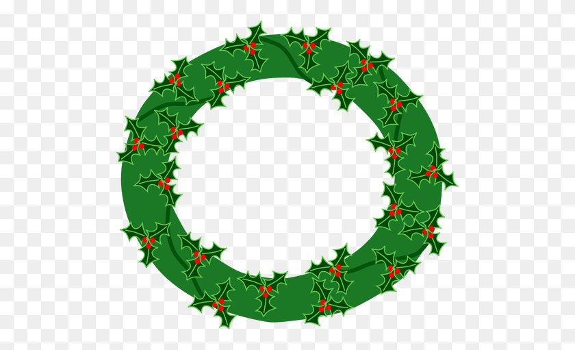 500x451 Evergreen Wreath Vector Image - Circle Wreath Clipart