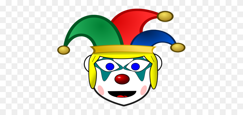 443x340 Evil Clown Joker Brozo Art - Clown Hat Clipart