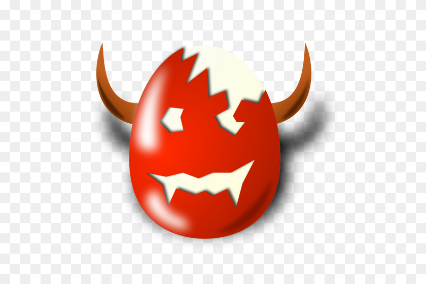 500x500 Evil Easter Egg Shell Vector Drawing - Evil Smile Clipart