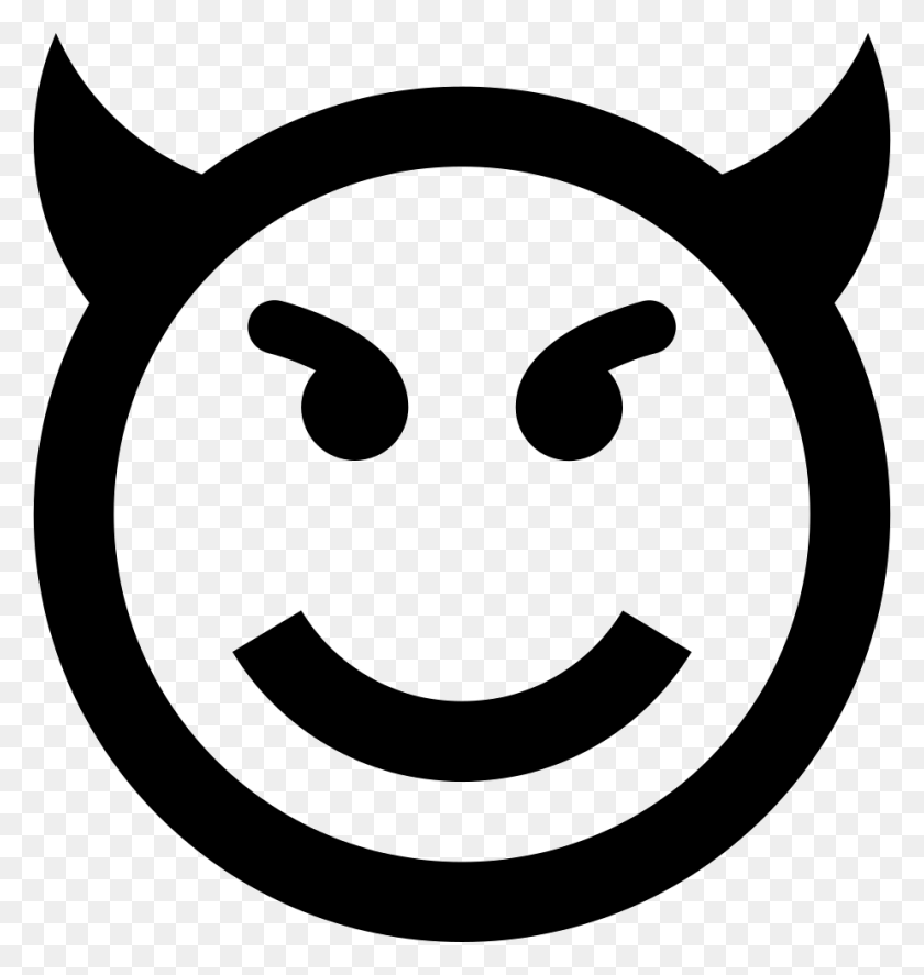 924x980 Evil Emoticon Smiley Face Png Icon Free Download - Evil Face PNG