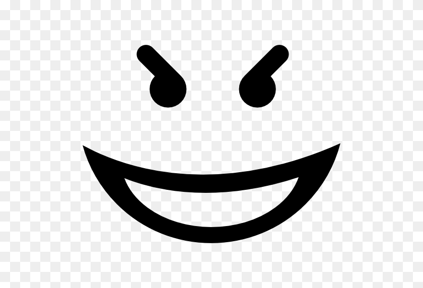 512x512 Evil Smile Square Emoticon Face - Evil Face PNG