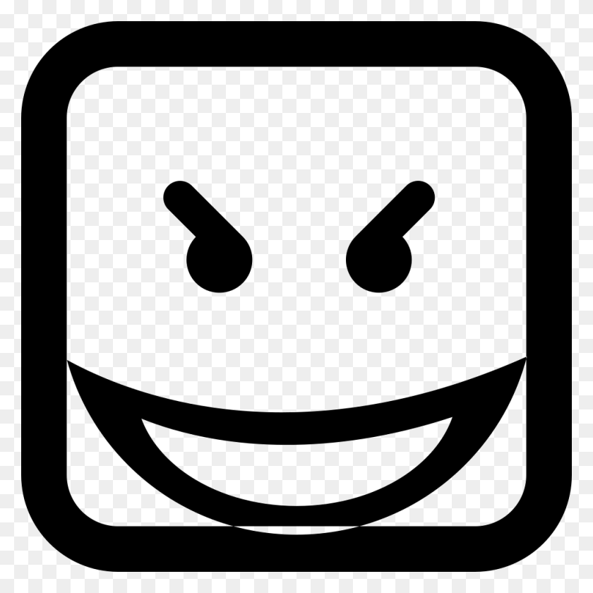 980x980 Evil Smile Square Emoticon Face Png Icon Free Download - Evil Smile PNG