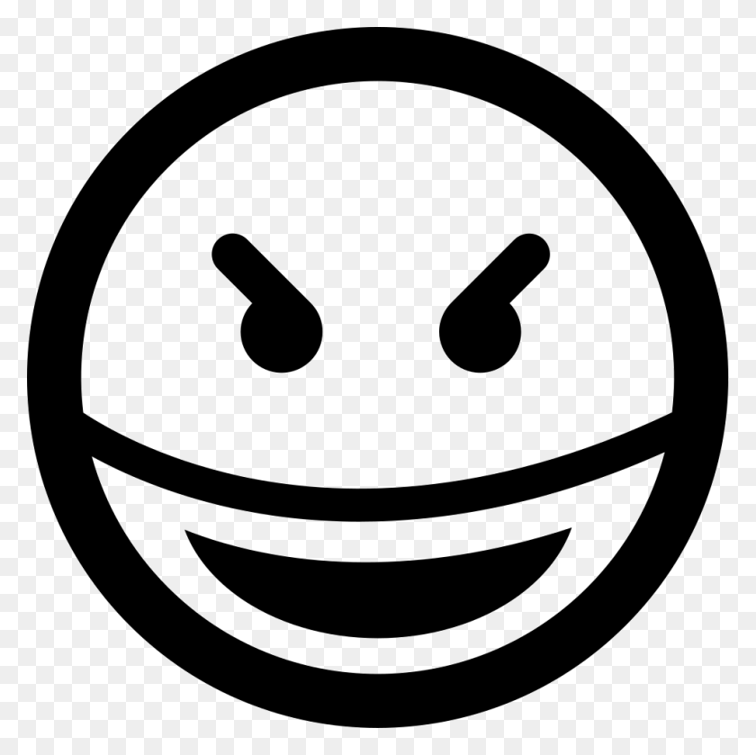 981x980 Evil Smile Square Emoticon Face Png Icon Free Download - Evil Smile PNG