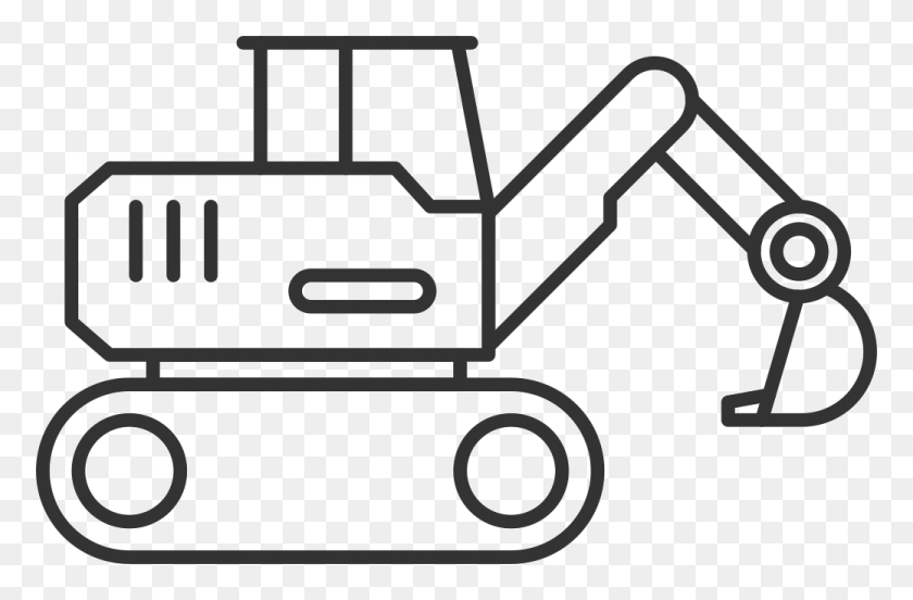 1038x656 Excavator Clipart Black And White - Trackhoe Clipart