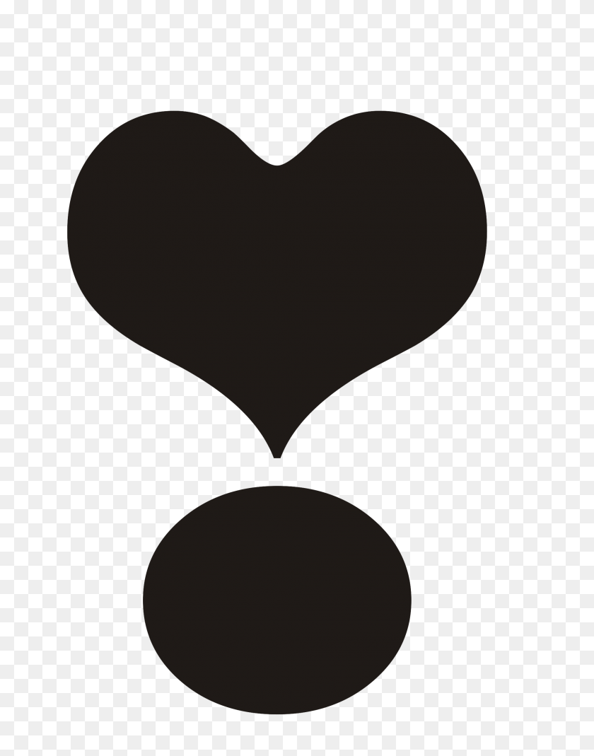 2000x2588 Exclamation Mark Heart Black - Exclamation Point PNG