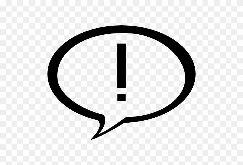 512x512 Exclamation Mark In A Speech Bubble - Exclamation Point PNG
