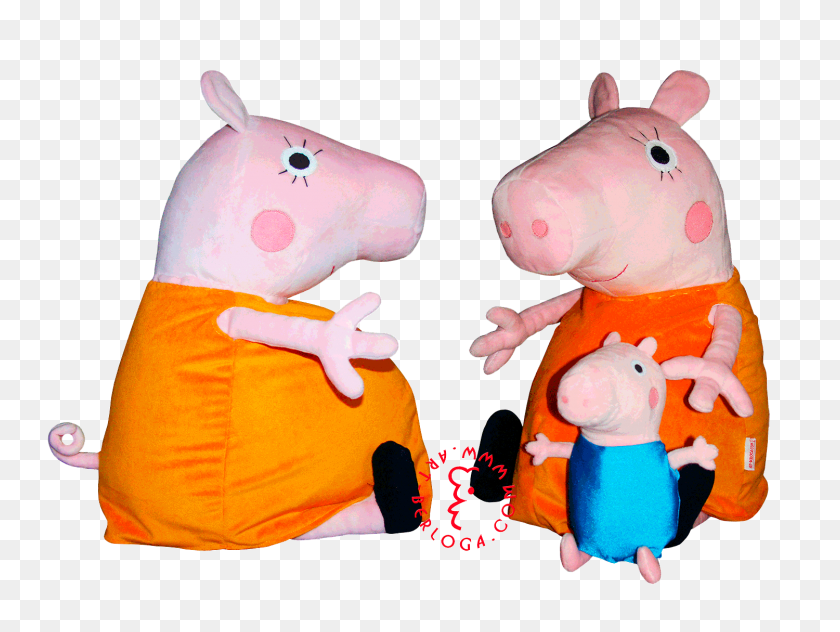 1500x1100 Exclusive Handmade Soft Toy Pregnant Mom With Little George - Peppa Pig Clipart