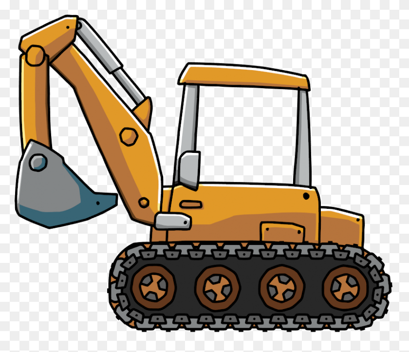 821x698 Excovator Clipart Cute - Backhoe Clipart Black And White