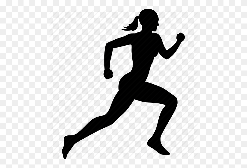 512x512 Ejercicio, Mujer, Fitness, Correr, Corredor, Correr, Icono De Mujer - Corredor Png