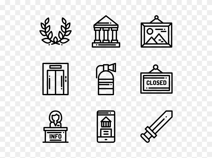 600x564 Exhibition Icon Packs - Museum Clipart Black And White