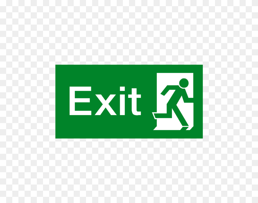 600x600 Exit Right Fire Exit Sign Safety Safety Signs - Exit Sign PNG
