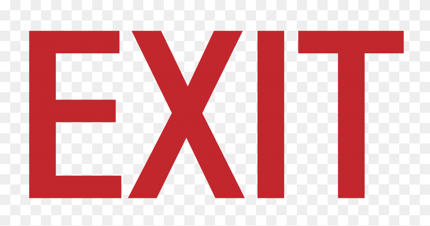 2000x977 Exit Sign Text - Exit Sign PNG