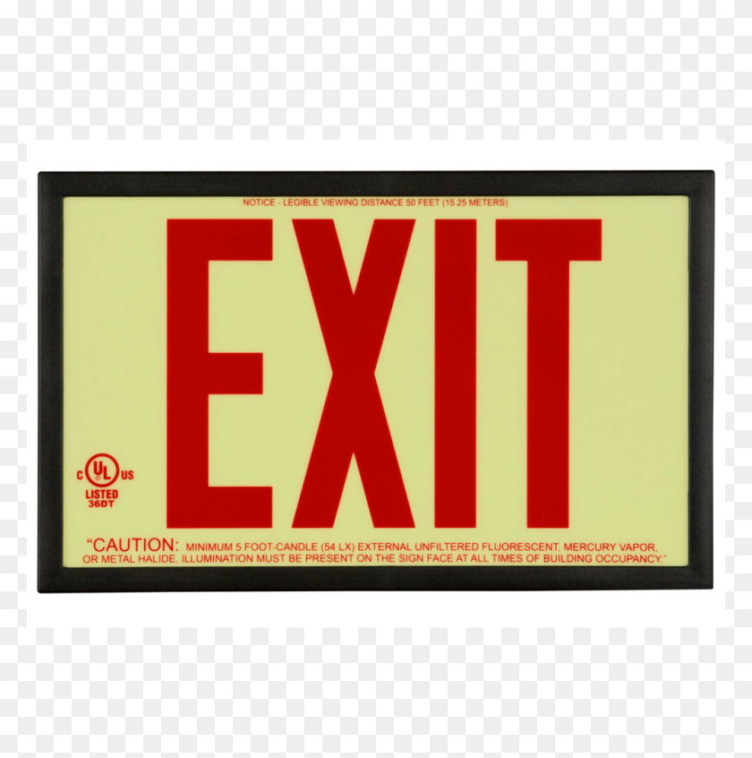 1000x1008 Exit Signs Glowscape Gvc - Exit Sign PNG