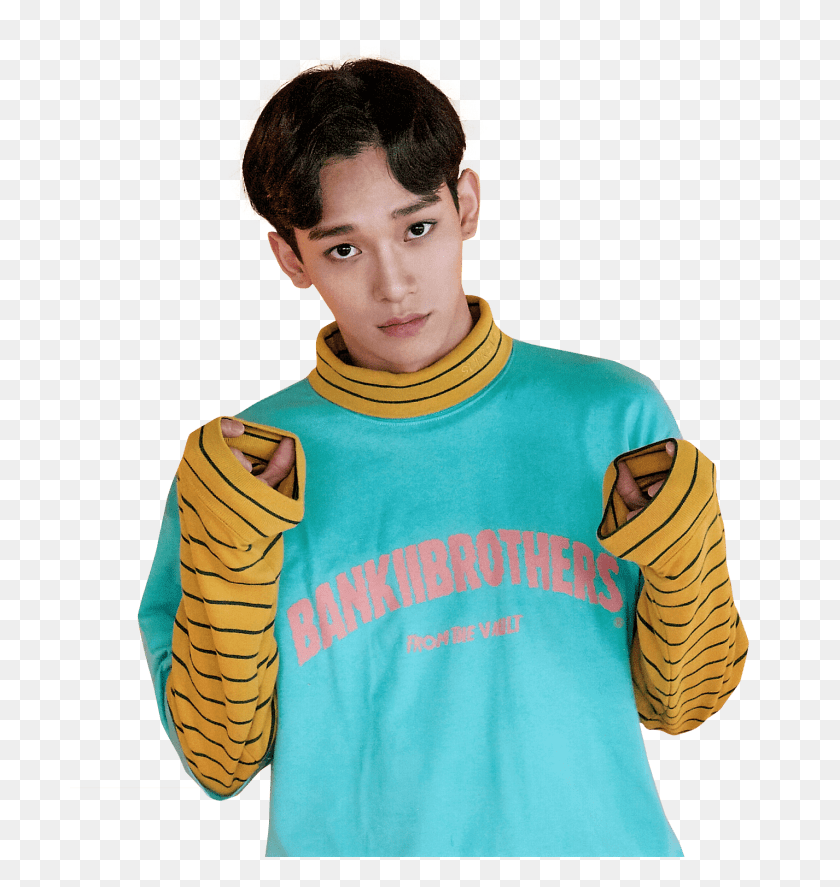 700x827 Exo Chen Hands In Sweater Transparent Png - Exo PNG