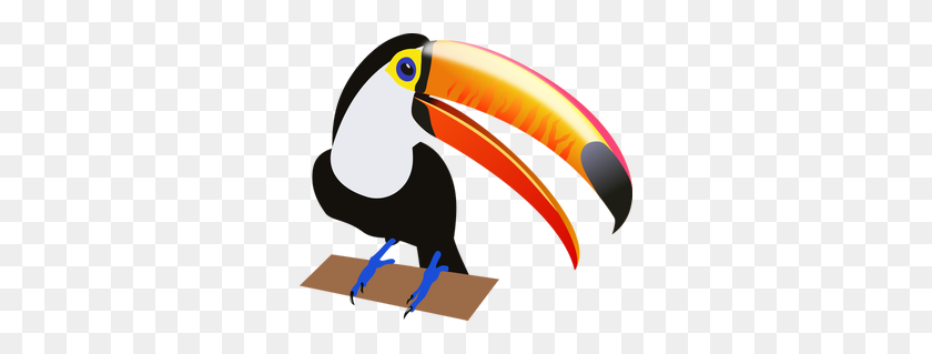 300x259 Exotic Bird Clip Art - Toucan Clipart Black And White