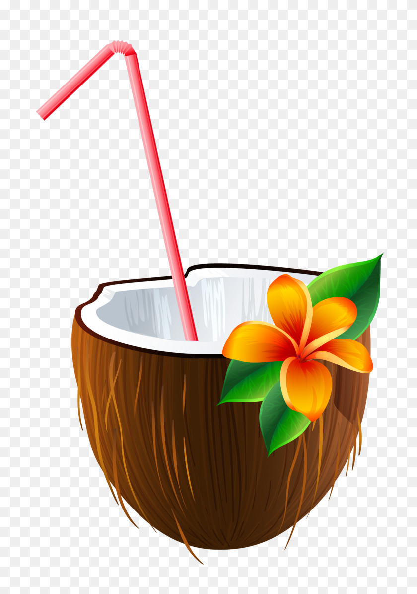 2322x3381 Exotic Coconut Cocktail Png Clipart - Straw PNG