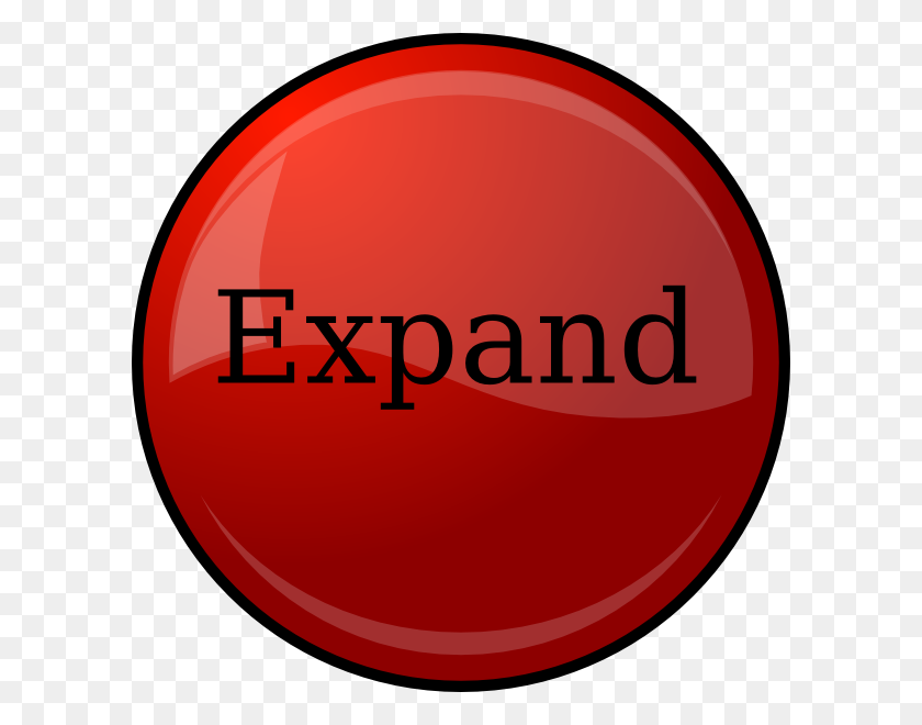 600x600 Expand Red Button Clip Art - Expand Clipart