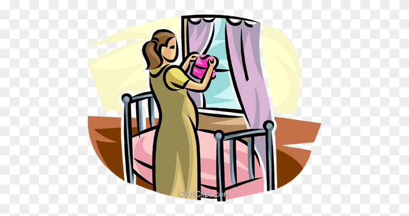 480x385 Expecting Mother Working In The Nursery Royalty Free Vector Clip - Nursery Clipart