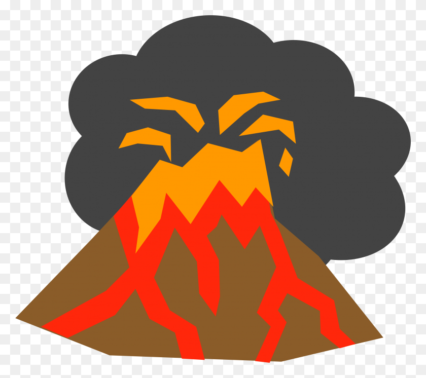 2194x1930 Взрывающийся Вулкан Клипарт Изображения - Вершина Горы Клипарт